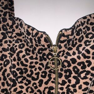 Corduroy Leopard Zip-Up dress